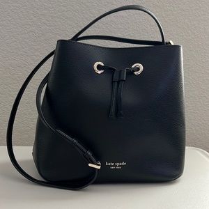Kate Spade Bucket Bag/Crossbody/Handbag (Black, sliver hardware)
